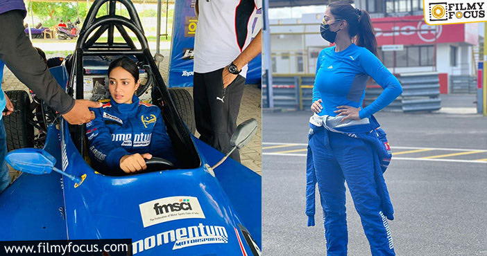 Nivetha Pethuraj Driving F1 Race Car1