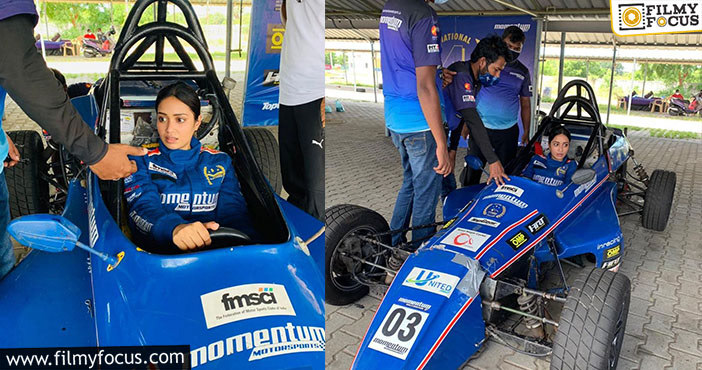 Nivetha Pethuraj Driving F1 Race Car2
