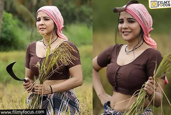 Sakshi Agarwal : வில்லேஜ் லுக்கில் தொப்புள் தெரிய போஸ் கொடுத்த ‘பிக் பாஸ்’ சாக்ஷி அகர்வால்!